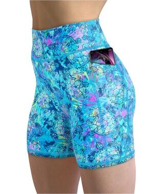 Spacefish Army Eco-Friendly Turtle Tie Dye Swim & Dive Shorts Size 2X Plus NWT